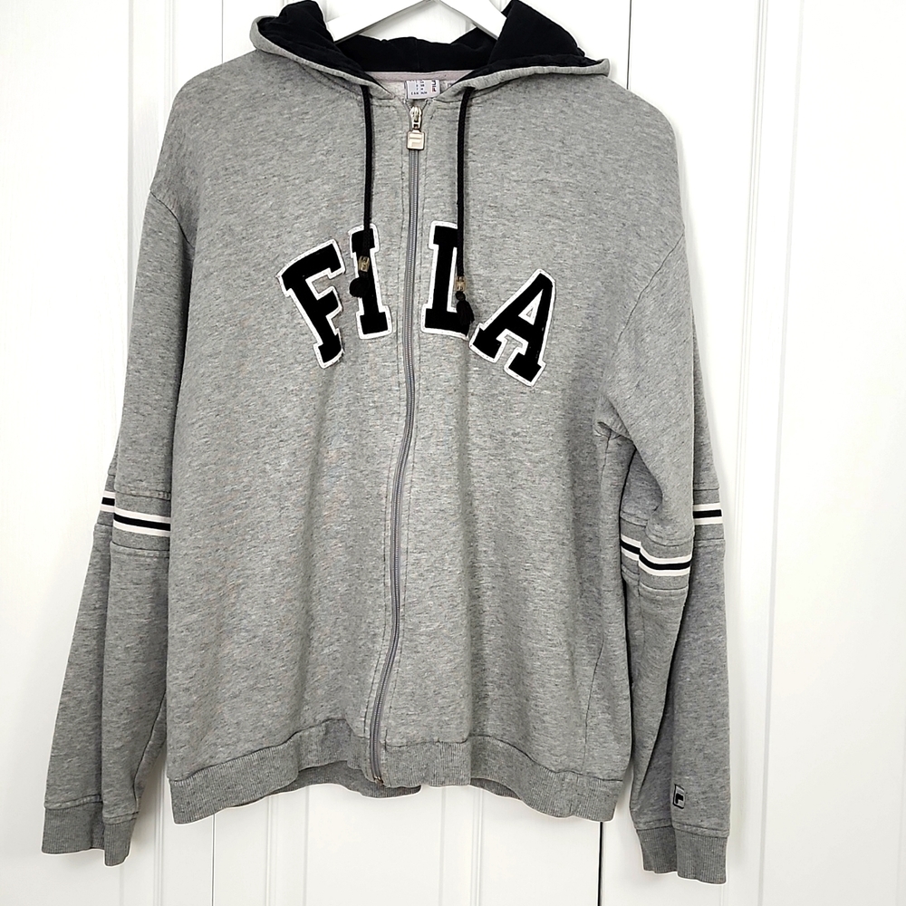 Men's Fila zip up hoodie. Medium. Gray